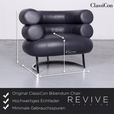 ClassiCon Bibendum Chair Designer Leder Sessel Blau Dunkelblau Echtleder Stuhl #6801