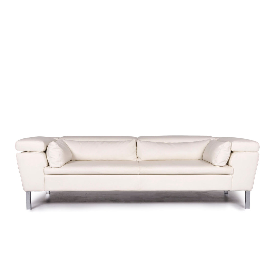 Contur Veron Leder Sofa Weiß Dreisitzer Couch #10363