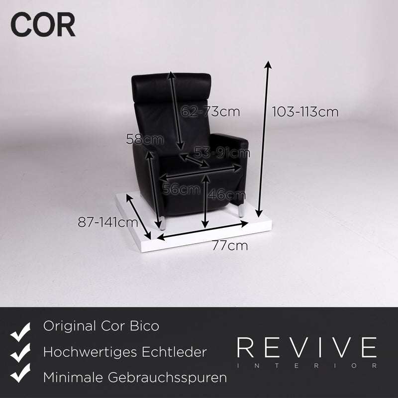 Cor Bico Leder Sessel Schwarz inkl. Relax-Funktion 