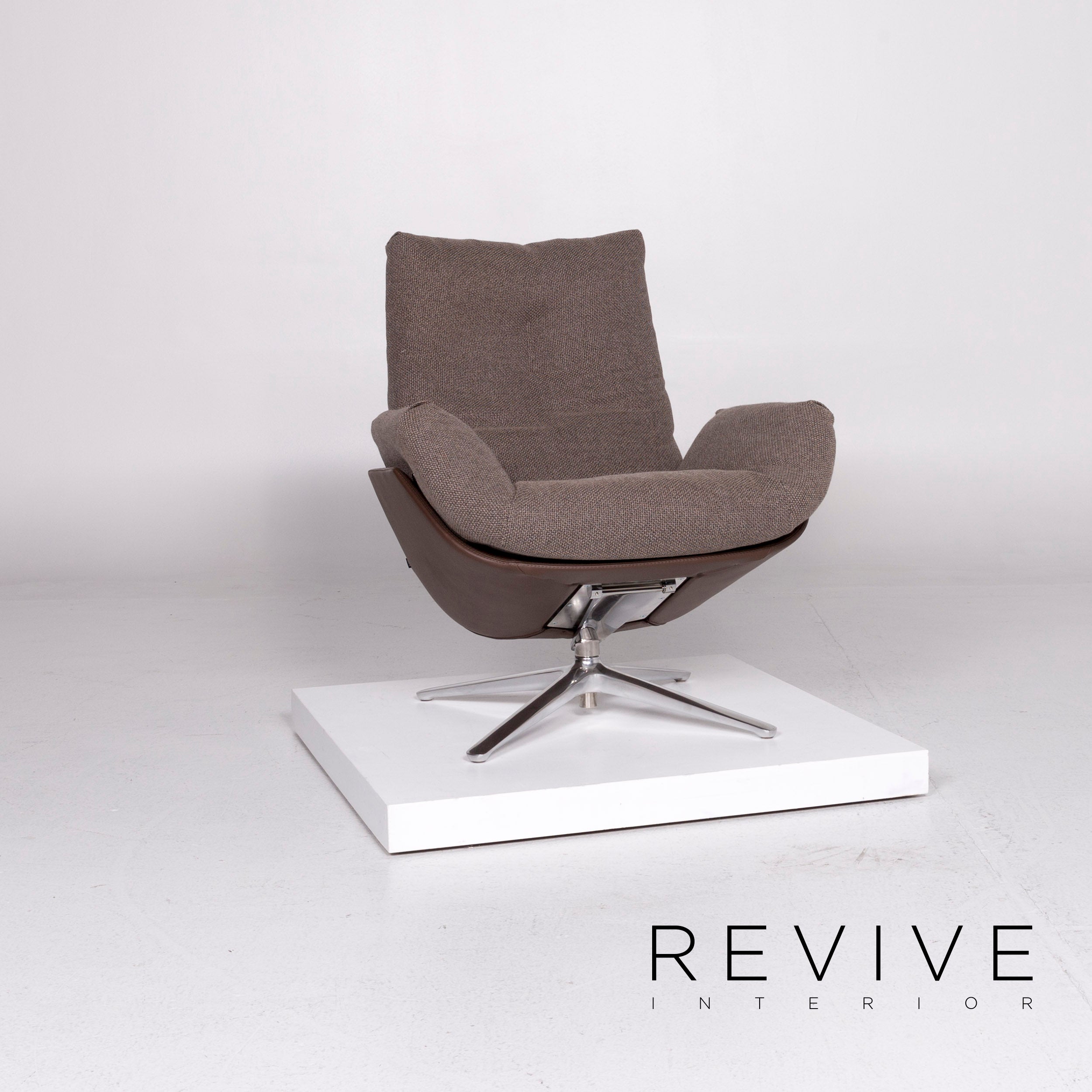Cor CORDIA Fabric Lounge Chair Brown Mud Tilt Relax Function 10891