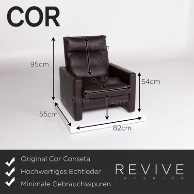 Cor Conseta Leder Sessel Braun Dunkelbraun Mokka #11249