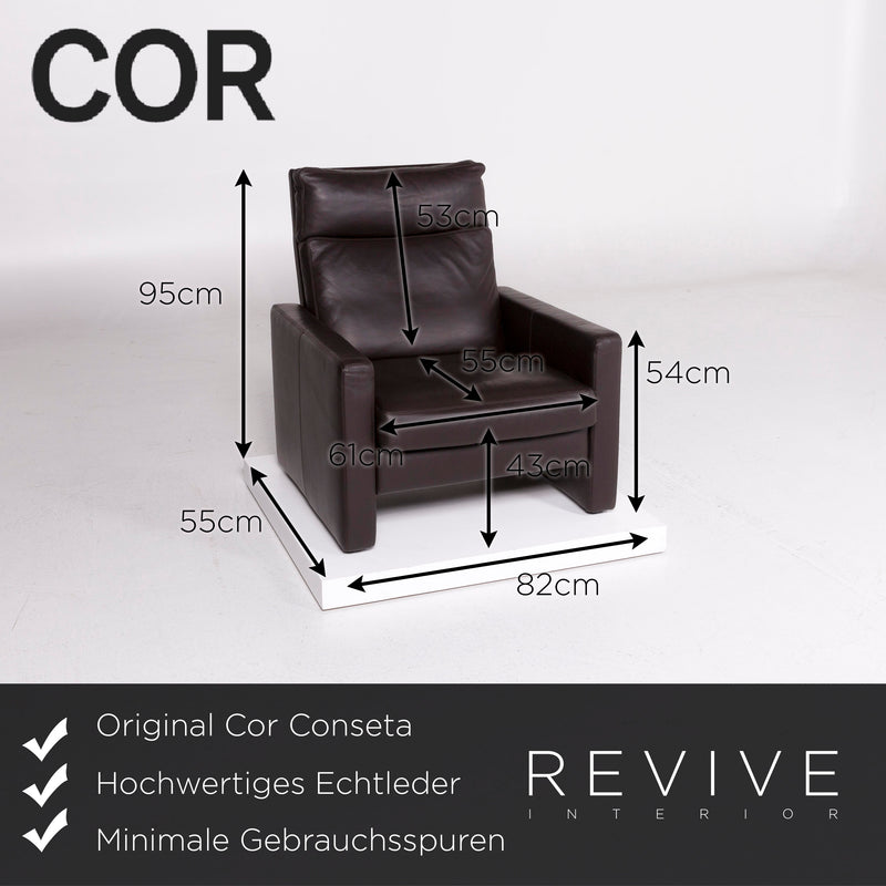 Cor Conseta Leder Sessel Braun Dunkelbraun Mokka 