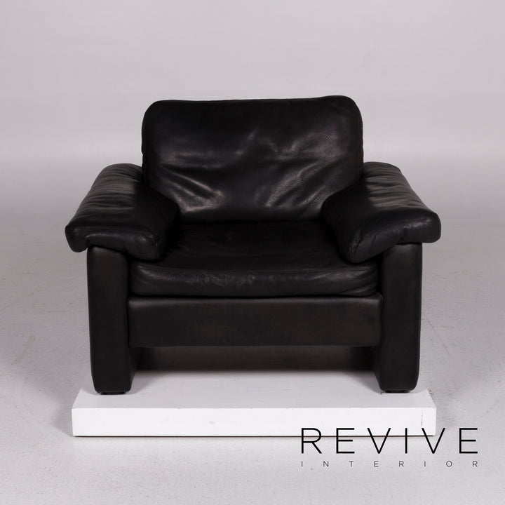 Cor Conseta Leder Sofa Garnitur Schwarz Zweisitzer Sessel #11452