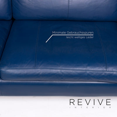 Cor Conseta Leder Sofa Blau Zweisitzer Couch #11965