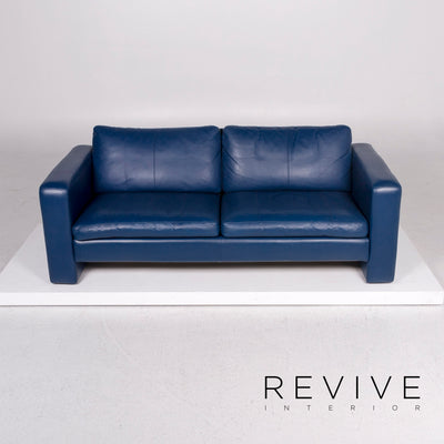 Cor Conseta Leder Sofa Blau Zweisitzer Couch #11965