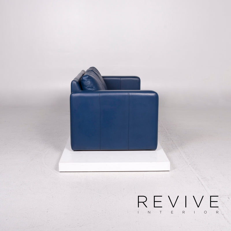 Cor Conseta Leder Sofa Blau Zweisitzer Couch 