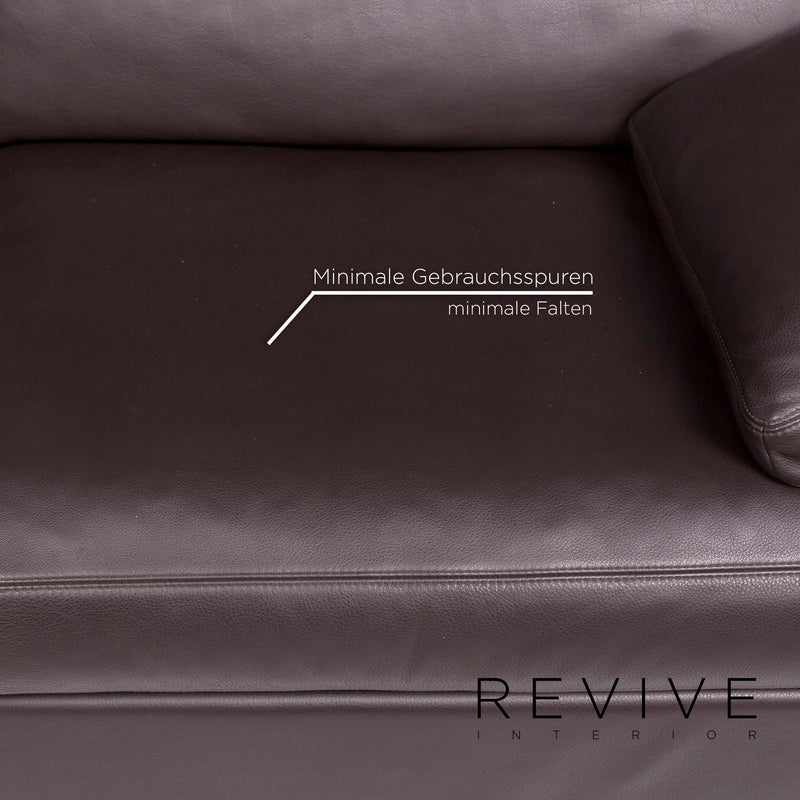 Cor Conseta Leder Sofa Braun Dunkelbraun Zweisitzer Couch 