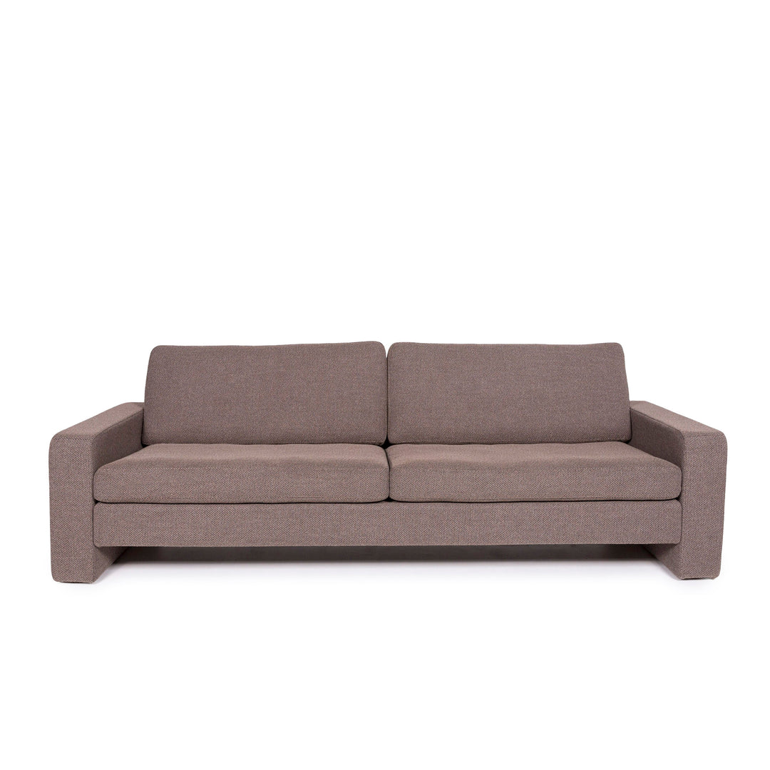 Cor Conseta Stoff Sofa Braun Hellbraun Dreisitzer Couch #11957