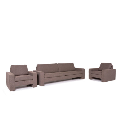 Cor Conseta Stoff Sofa Garnitur Braun Hellbraun #12025