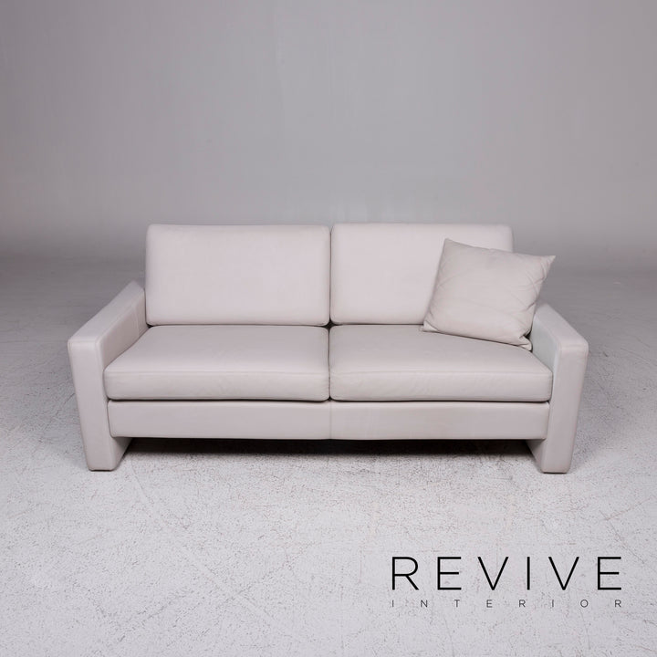 Cor Leder Sofa Grau Zweisitzer Couch #9481