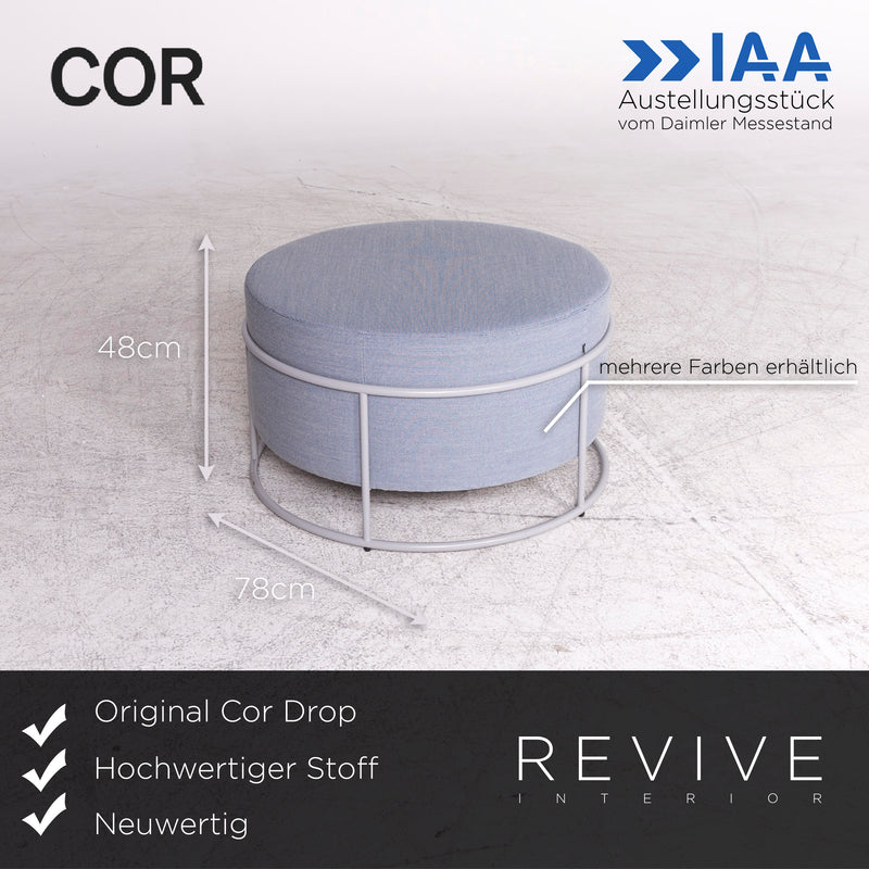 Cor Drop Stoff Hocker Blau Pauline Deltour Schemel 