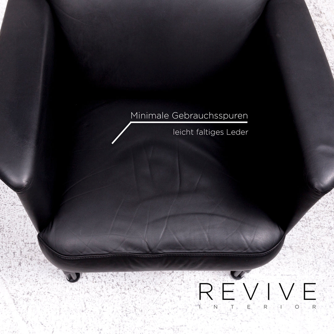 Cor Leder Sessel Schwarz #10154