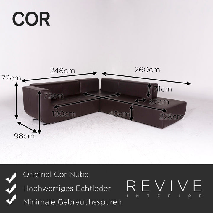 Cor Nuba Designer Leder Ecksofa Braun Sofa Couch #9491