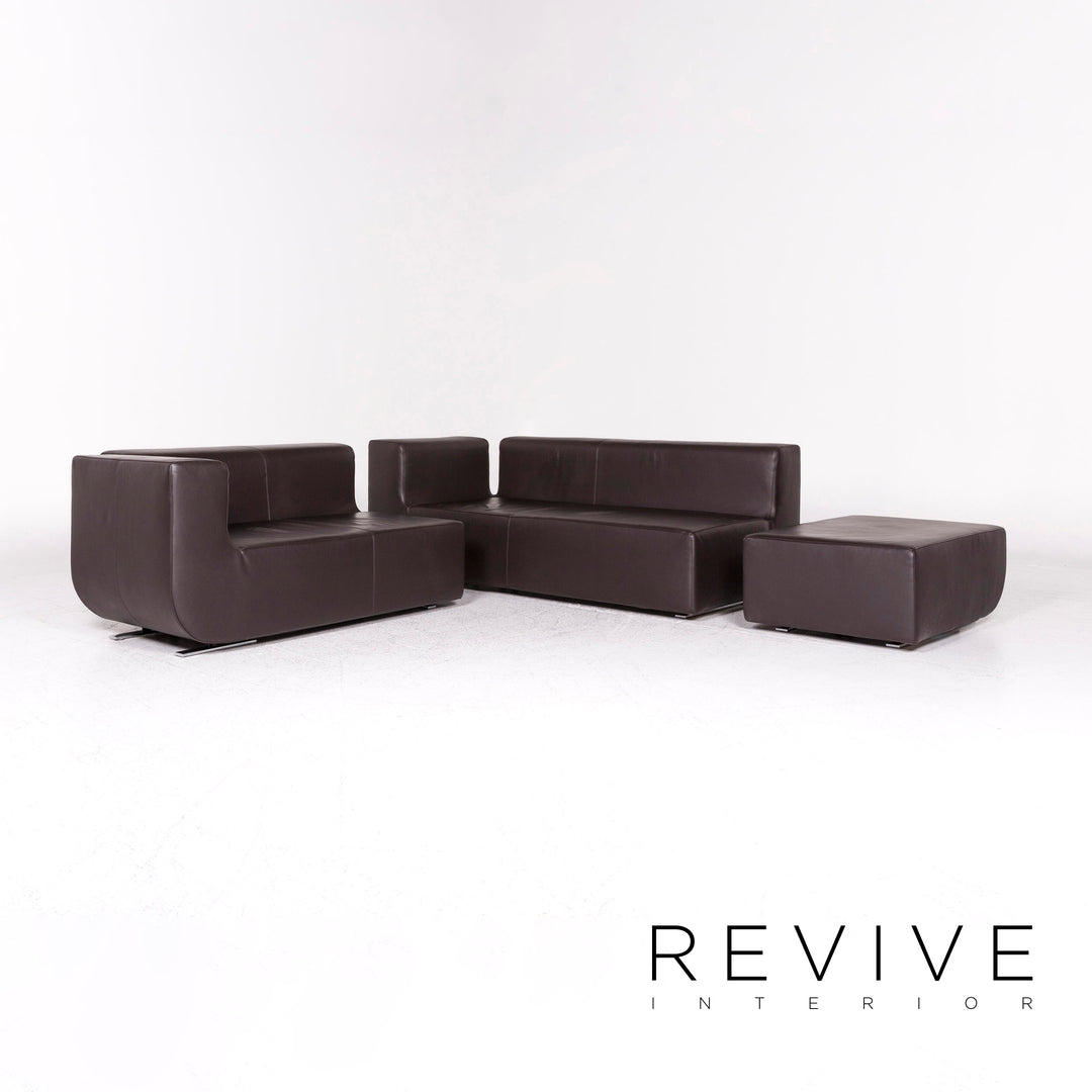 Cor Nuba Designer Leder Ecksofa Braun Sofa Couch #9491