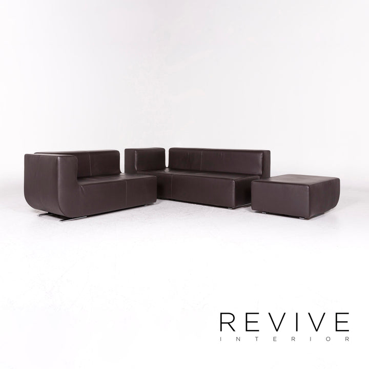 Cor Nuba Designer Leder Ecksofa Braun Sofa Couch #9491