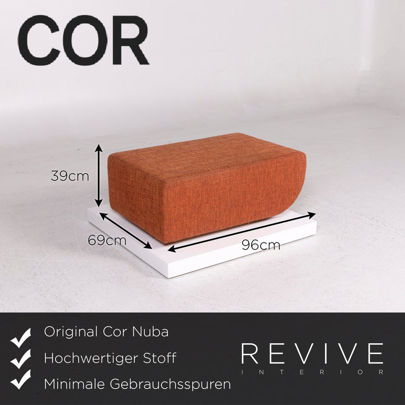 Cor Nuba Orange Stoff Sofa Garnitur 1x Dreisitzer 1x Hocker 