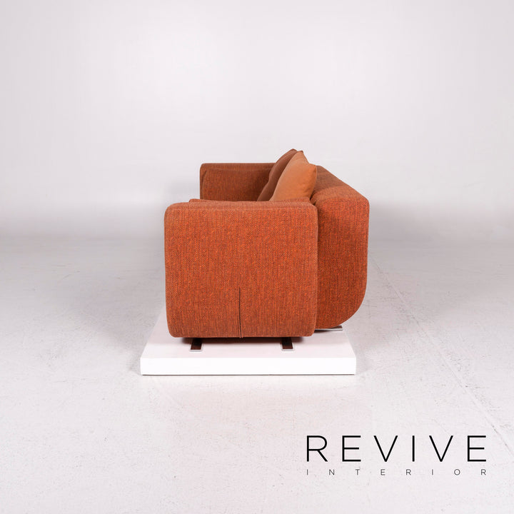 Cor Nuba orange fabric sofa set 1x three-seater 1x stool #12156