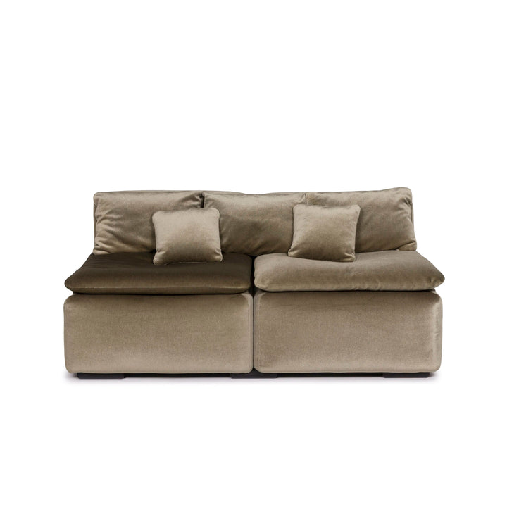 Cor Samt Soff Sofa Grün Zweisitzer Couch #12105