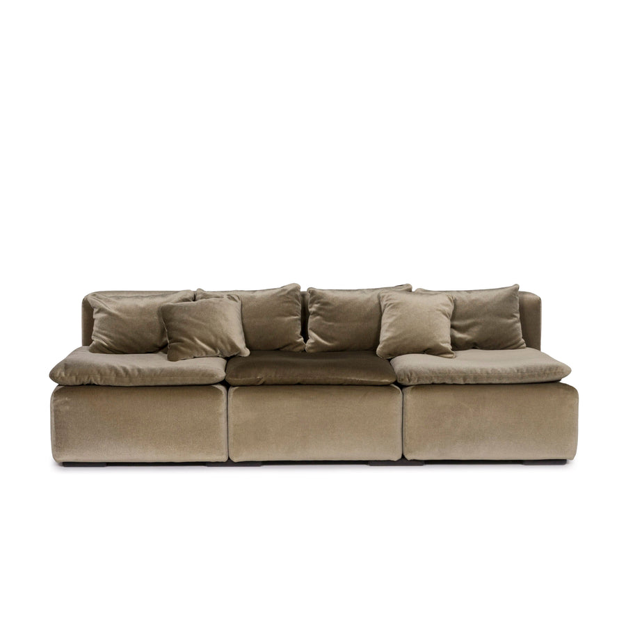 Cor Samt Stoff Sofa Grün Dreisitzer Couch #12104