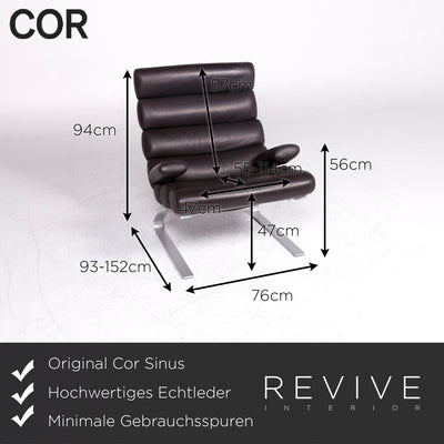Cor Sinus Leder Sessel Hocker Braun #9003