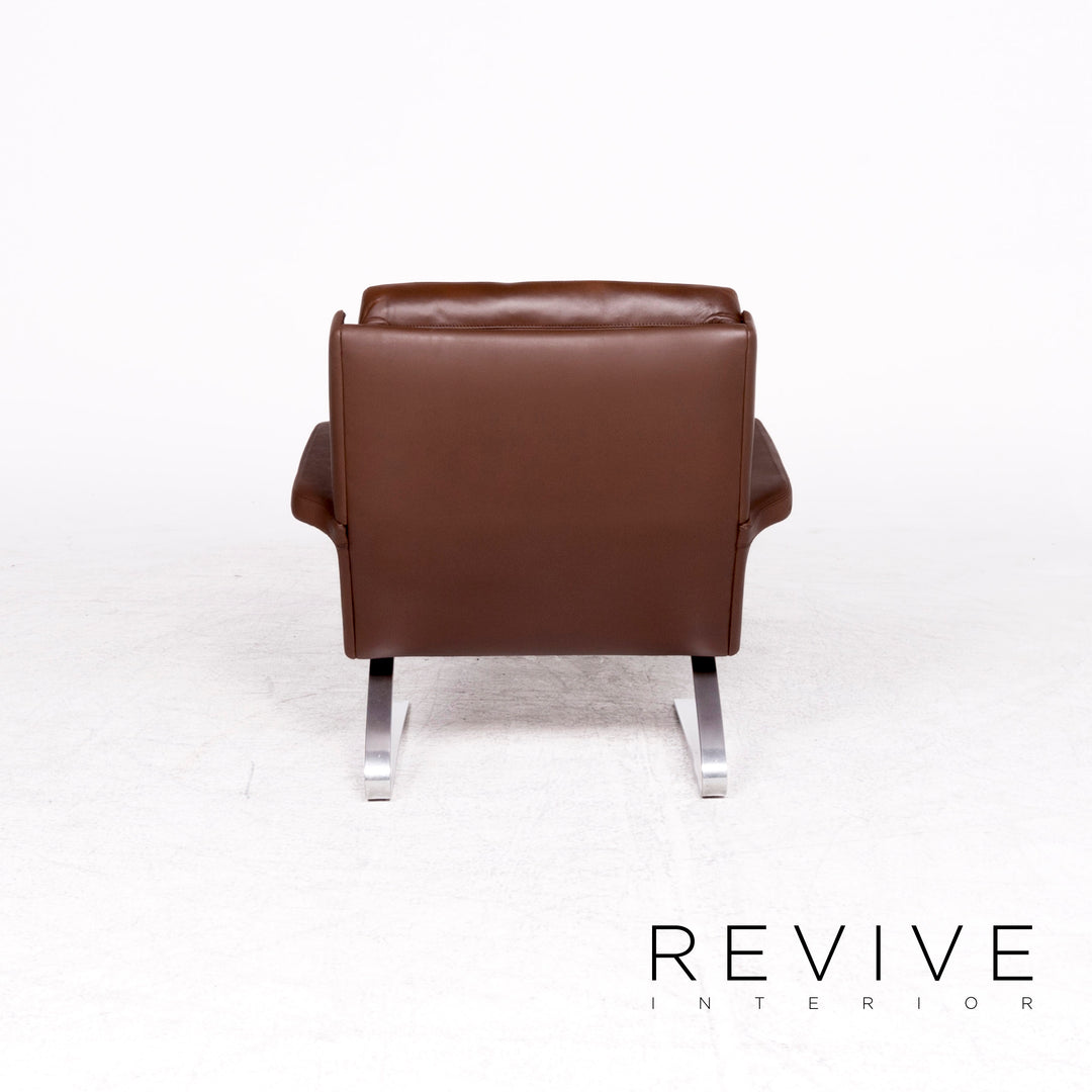 Cor Swing designer leather armchair brown by Reinhold Adolf genuine leather chair #8618