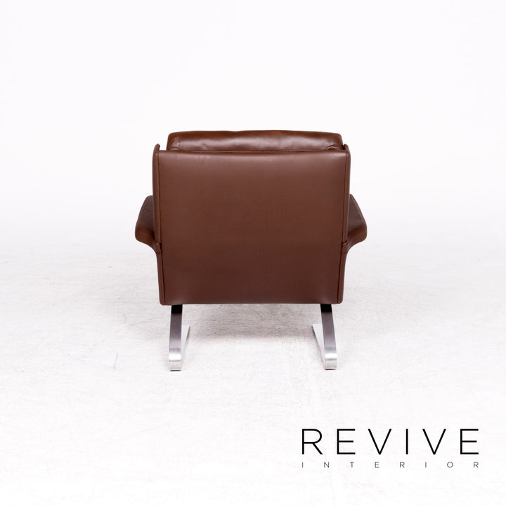 Cor Swing designer leather armchair brown by Reinhold Adolf genuine leather chair #8618