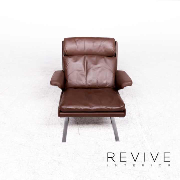 Cor Swing designer leather armchair brown by Reinhold Adolf genuine leather chair #8618