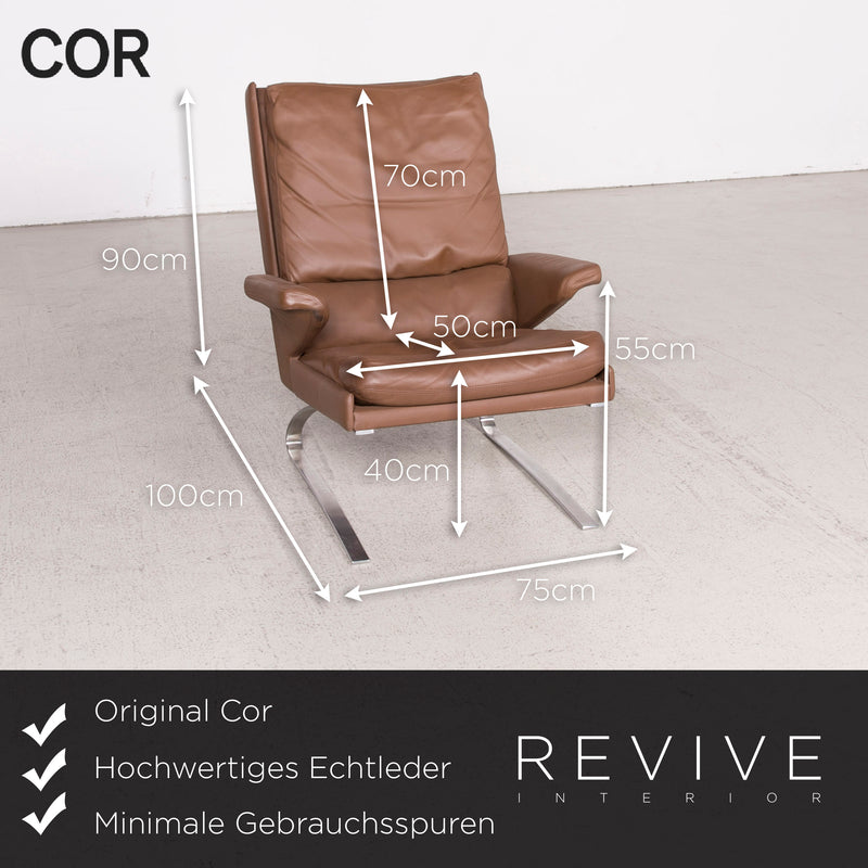 Cor Swing Leder Sessel Braun by Reinhold Adolf Echtleder 