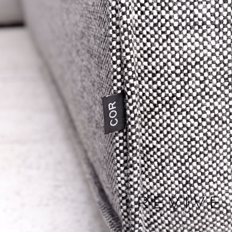 Cor Trio Designer Stoff Ecksofa Grau Sofa Dreisitzer Zweisitzer Couch 