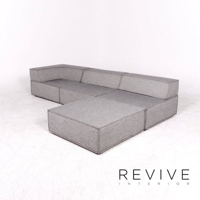 Cor Trio Designer Stoff Ecksofa Grau Sofa Dreisitzer Zweisitzer Couch #8776