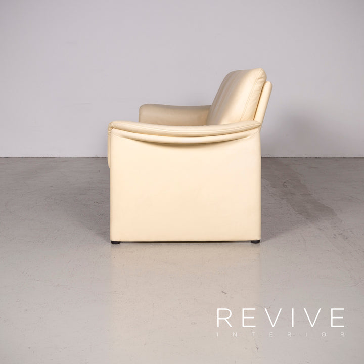 Cor Zento Canapé en cuir beige Canapé trois places en cuir véritable #7631