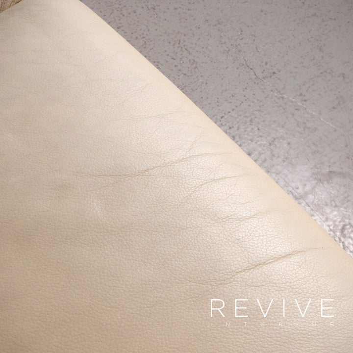 Cor Zento Canapé en cuir beige Canapé trois places en cuir véritable #7631