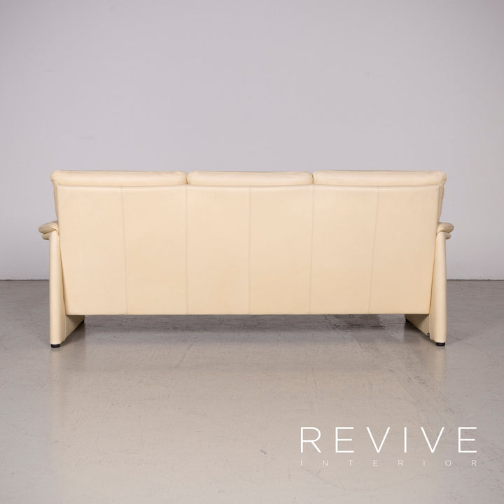 Cor Zento Canapé en cuir beige Canapé trois places en cuir véritable #7631