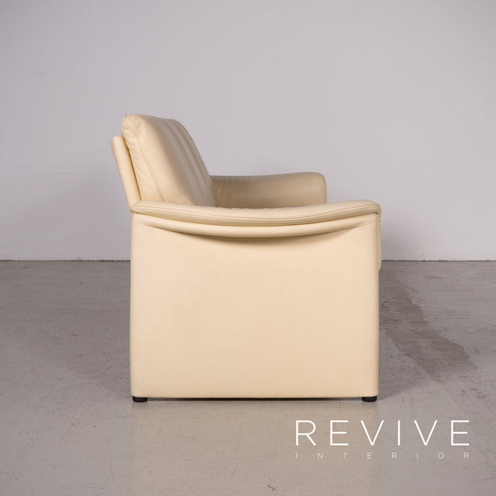 Cor Zento Canapé en cuir beige Canapé trois places en cuir véritable #7631