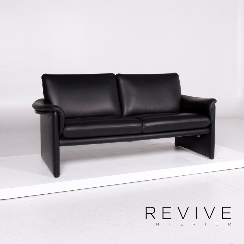 Cor Zento Leder Sofa Schwarz Zweisitzer Couch 
