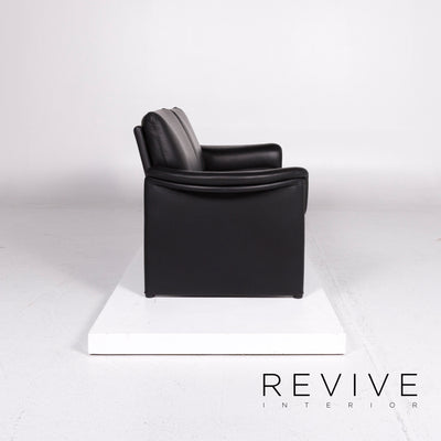 Cor Zento Leder Sofa Schwarz Zweisitzer Couch #11005