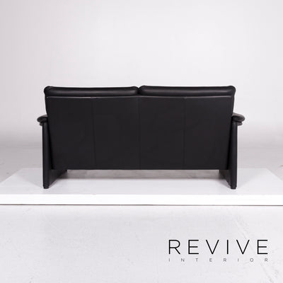 Cor Zento Leder Sofa Schwarz Zweisitzer Couch #11005