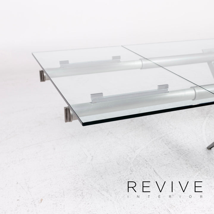 Desalto Tender Glas Esstisch Silber Tisch Ausziehbar #9862