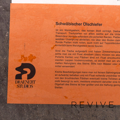 Draenert Ölschiefer Platte Tisch Anthrazit Couchtisch #9414