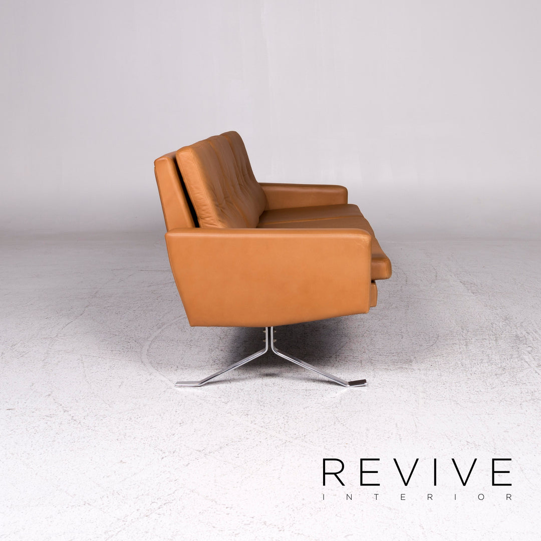 Designer Leder Sofa Braun Dreisitzer Couch #9512