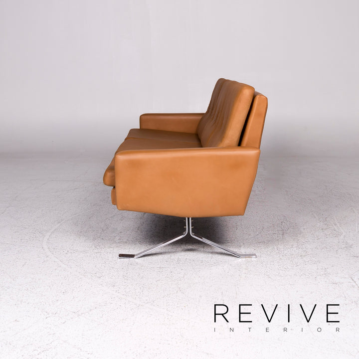 Designer Leder Sofa Braun Dreisitzer Couch #9512