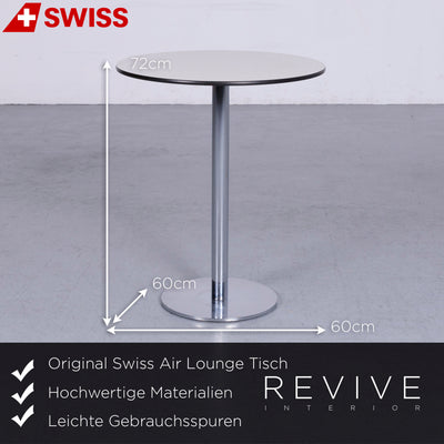 Designer Metall Tisch Grau-Silber Swiss Air Lounge #3654