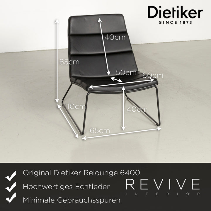 Dietiker Relounge 6400 armchair black by Urs &amp; Carmen Greutmann-Bolzern genuine leather chair #7204