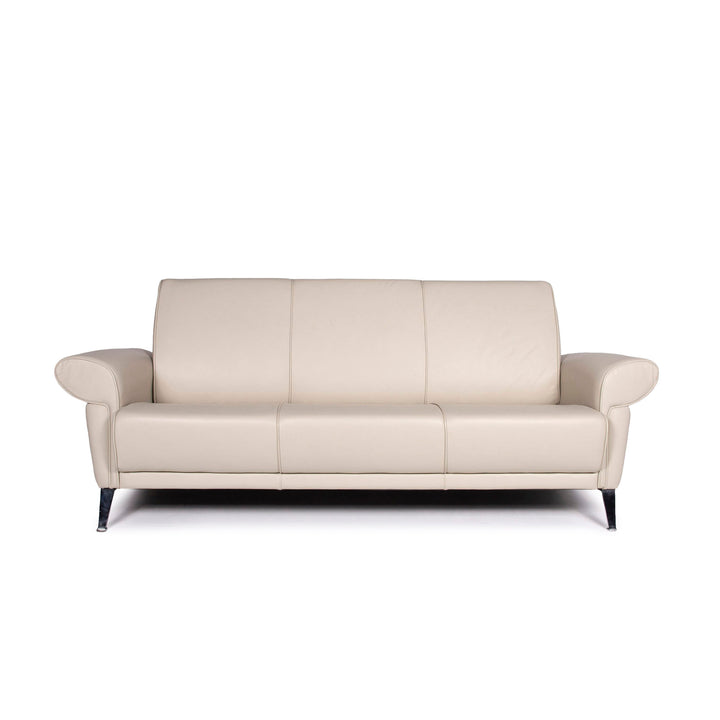 Doimo Leder Sofa Grau Dreisitzer Couch #11442