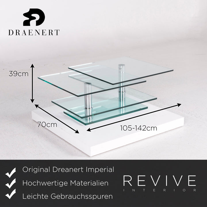 Draenert Imperial Glass Coffee Table Feature Movable Table #12155