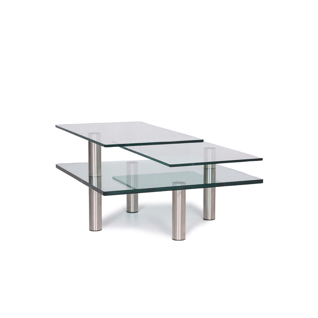 Draenert Imperial Glas Couchtisch Silber Tisch #10764