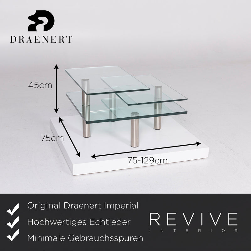 Draenert Imperial Glas Couchtisch Silber Tisch 
