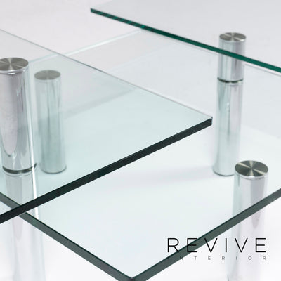 Draenert Imperial Glas Couchtisch Silber Tisch #11030