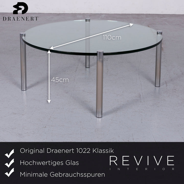 Draenert Klassik 1022 Designer Glas Tisch Silber Glastisch Couchtisch #7011