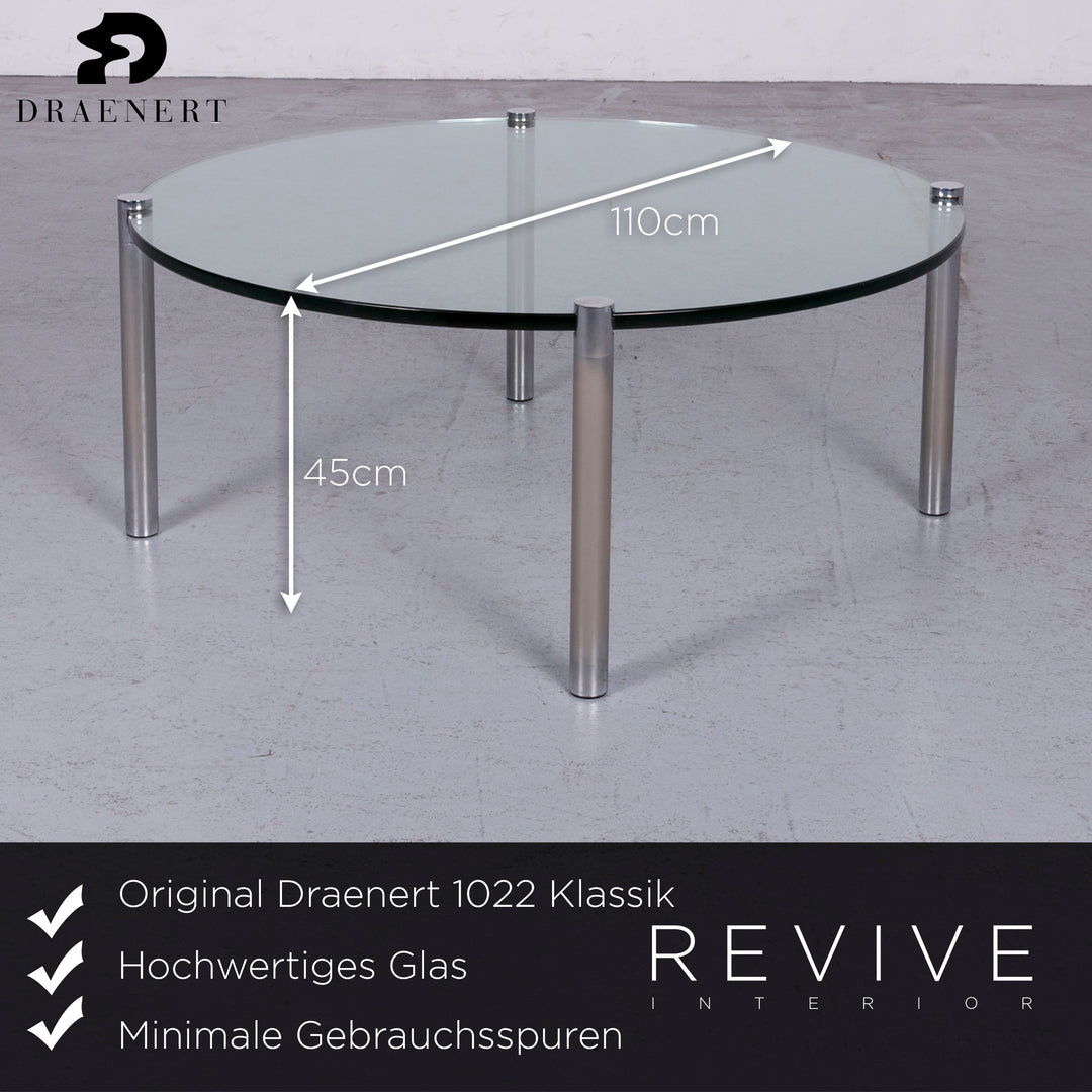 Draenert Classic 1022 Designer Glass Table Silver Glass Table Coffee Table #7011 